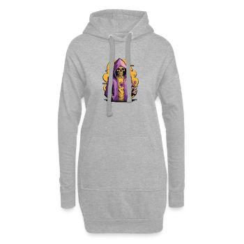La mort dans le quartier - Sweat-shirt à capuche long Femme - gris chiné - Devant