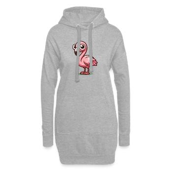 Flamant - Sweat-shirt à capuche long Femme - gris chiné - Devant