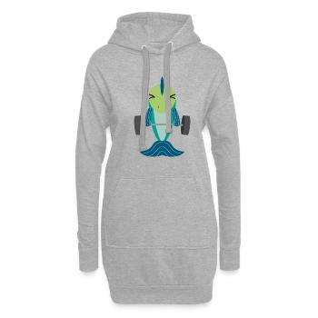 Fish Weightlifting Power Sports Gift - Hoodie Dress - heather grey - Front