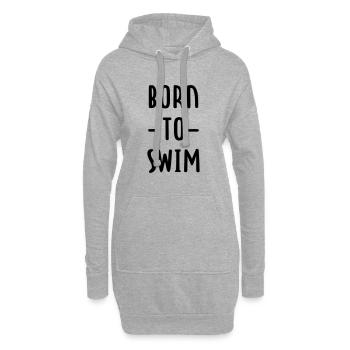 Geboren zum Schwimmen - Hoodie-Kleid - Grau meliert - Vorne