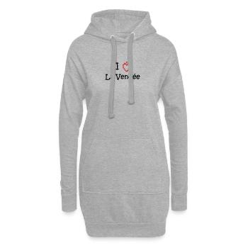 i love la vendee - Sweat-shirt à capuche long Femme - gris chiné - Devant