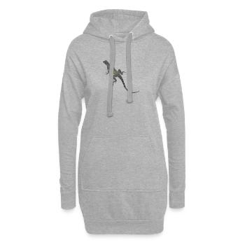 legu 10 - Sweat-shirt à capuche long Femme - gris chiné - Devant