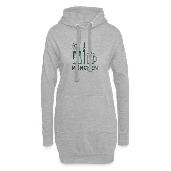 Munich - Sweat-shirt à capuche long Femme - gris chiné - Devant