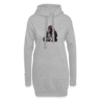 affe schimpanse gorilla pavian orangutan239 - Hoodie-Kleid - Grau meliert - Vorne