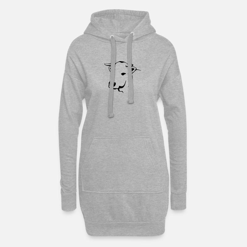 bœuf - Sweat-shirt à capuche long Femme - gris chiné
