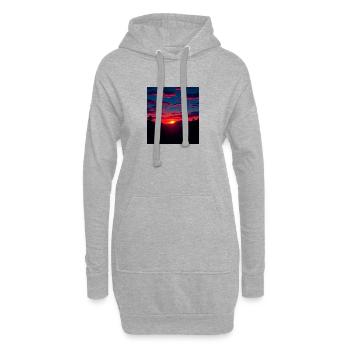 Magischer Sonnenuntergang über den Bergen - Hoodie-Kleid - Grau meliert - Vorne