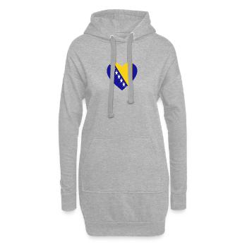 Love Liebe geschenk Bosnien Bosnia - Hoodie-Kleid - Grau meliert - Vorne