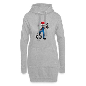 Mécanicien - Sweat-shirt à capuche long Femme - gris chiné - Devant