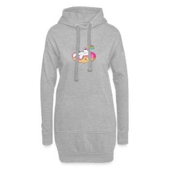 Einhorn Donut Idee Geburtstag Geschenk T-Shirt Fu - Hoodie-Kleid - Grau meliert - Vorne