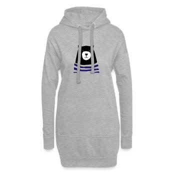 Ours en pull - Sweat-shirt à capuche long Femme - gris chiné - Devant