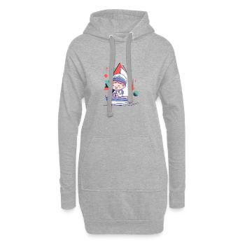 Régate de voiliers - Sweat-shirt à capuche long Femme - gris chiné - Devant
