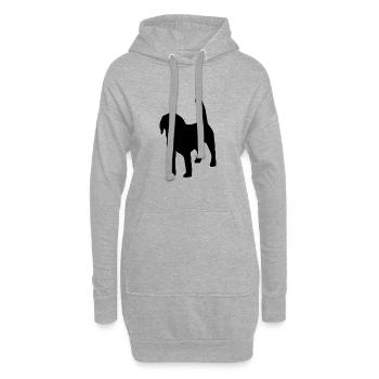 Silhouette Beagle - Sweat-shirt à capuche long Femme - gris chiné - Devant