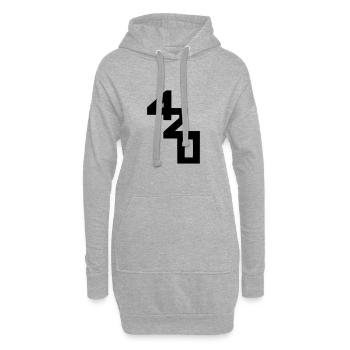 420 caractères de classe - Sweat-shirt à capuche long Femme - gris chiné - Devant