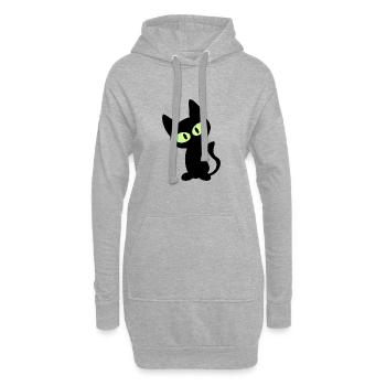 t-shirt gueule de bois noir maintenant sur le masque facial - Sweat-shirt à capuche long Femme - gris chiné - Devant