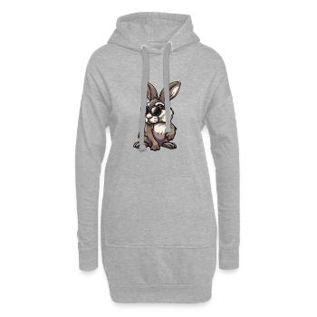 Hase Tier - Hoodie-Kleid - Grau meliert - Vorne