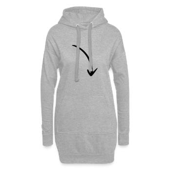 Pfeil Zeichnung Skizze schwarz - Hoodie-Kleid - Grau meliert - Vorne