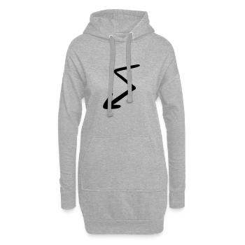 Pfeil Zeichnung Skizze schwarz - Hoodie-Kleid - Grau meliert - Vorne