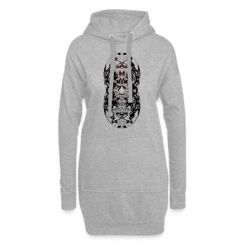 Abstract No. 51 - Hoodie-Kleid - Grau meliert - Vorne