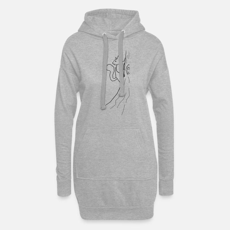 Eichhörnchen - Hoodie-Kleid - Grau meliert