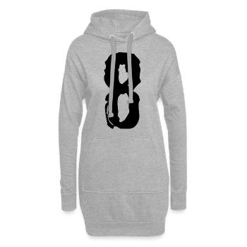 8 Zahl Trikot - Hoodie-Kleid - Grau meliert - Vorne