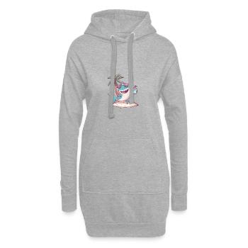Palmier d’été de l’île aux requins - Sweat-shirt à capuche long Femme - gris chiné - Devant