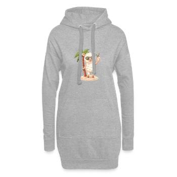 Vacances d’été de lama d’alpaga - Sweat-shirt à capuche long Femme - gris chiné - Devant