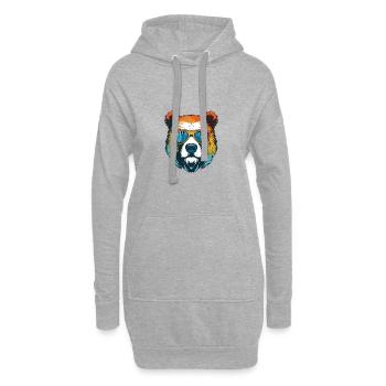 Tête d’ours polaire Cool ours polaire - Sweat-shirt à capuche long Femme - gris chiné - Devant