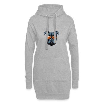 Portrait de chien Staffordshire Bull Terrier - Sweat-shirt à capuche long Femme - gris chiné - Devant