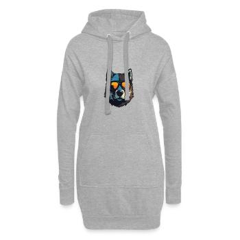 Akita Hund Cool Kopf Party - Hoodie-Kleid - Grau meliert - Vorne