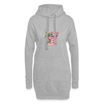 Chihuahua Hunde Sommer Strand Comic - Hoodie-Kleid - Grau meliert - Vorne