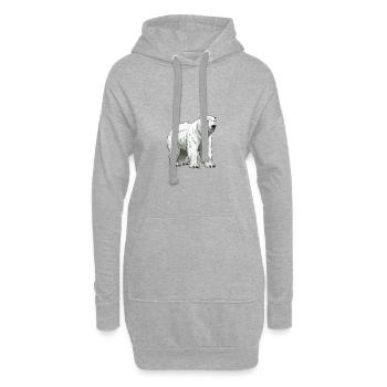 Ours polaire Animal Ours polaire - Sweat-shirt à capuche long Femme - gris chiné - Devant