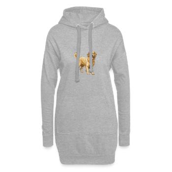 Chien Golden Retriever - Sweat-shirt à capuche long Femme - gris chiné - Devant