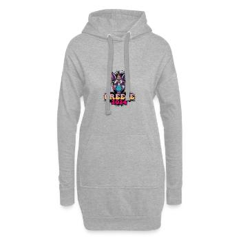 Grèce 2024 Âne de fête - Sweat-shirt à capuche long Femme - gris chiné - Devant