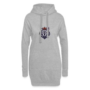 Wolf Kopf Krone - Hoodie-Kleid - Grau meliert - Vorne