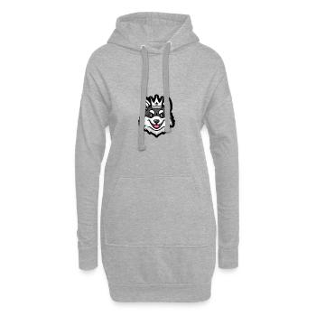 Tête de chien Akita Couronne - Sweat-shirt à capuche long Femme - gris chiné - Devant