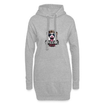 Grèce 2024 Hamster de fête - Sweat-shirt à capuche long Femme - gris chiné - Devant