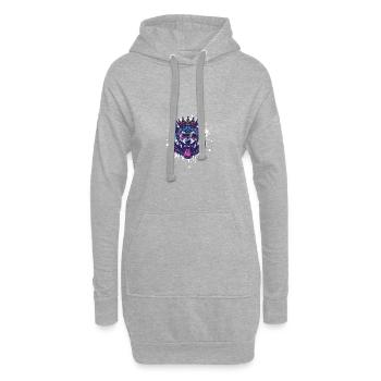 Wolf Comic Lustig Party - Hoodie-Kleid - Grau meliert - Vorne