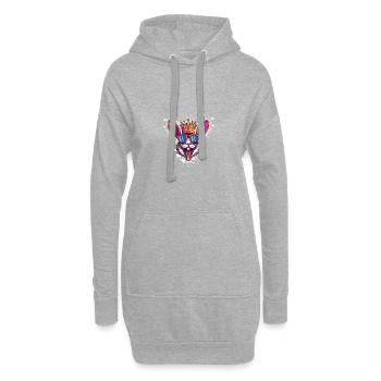Hase Comic Lustig Party - Hoodie-Kleid - Grau meliert - Vorne