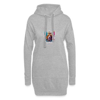 Beagle Chien Tête Portrait Coloré - Sweat-shirt à capuche long Femme - gris chiné - Devant