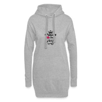 1958 Anniversaire de la princesse - Sweat-shirt à capuche long Femme - gris chiné - Devant