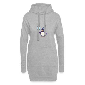 Bande dessinée d’anniversaire pingouin - Sweat-shirt à capuche long Femme - gris chiné - Devant