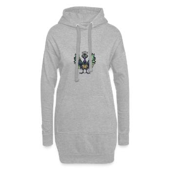 Pfau Vogel Halloween Tier - Hoodie-Kleid - Grau meliert - Vorne