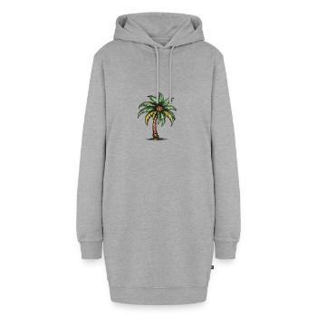 Icône de palmier - Sweat-shirt à capuche long Femme - gris chiné - Devant