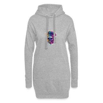 Chef Chef Crâne - Sweat-shirt à capuche long Femme - gris chiné - Devant