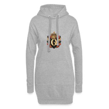 Q Buchstabe Logo Krone - Hoodie-Kleid - Grau meliert - Vorne