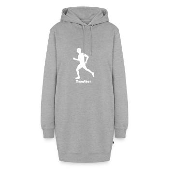 Marathonien - Jogging - Course - Course - Sweat-shirt à capuche long Femme - gris chiné - Devant