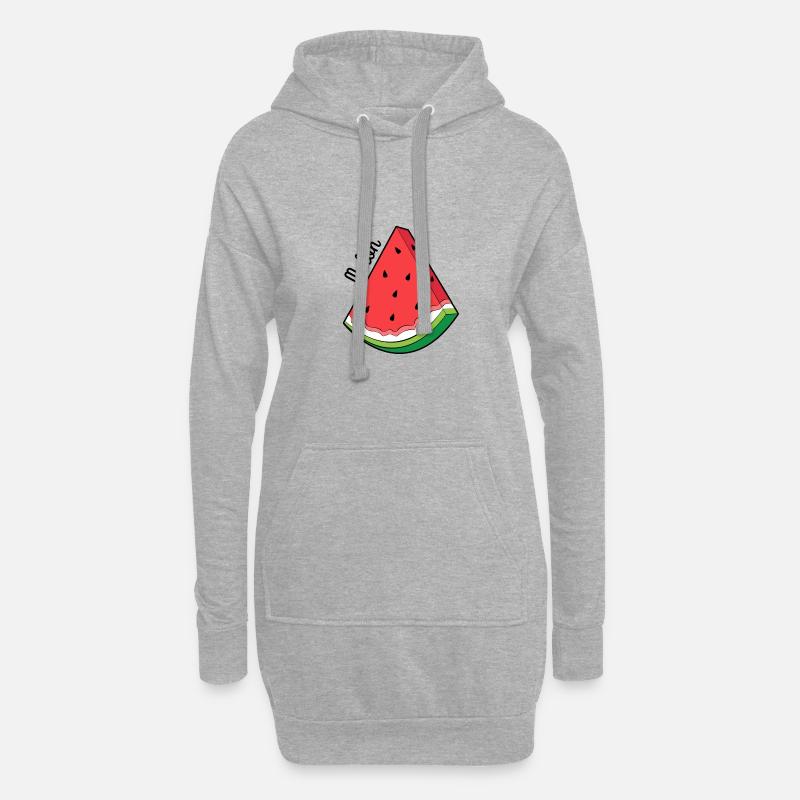 Melone mit Melon - Hoodie-Kleid - Grau meliert