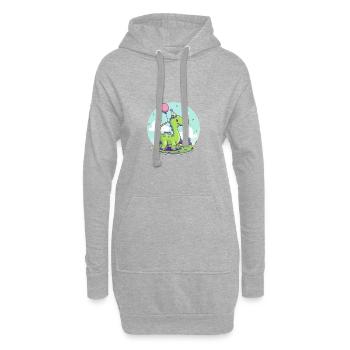 dinosaure brontosaure anniversaire bébé - Sweat-shirt à capuche long Femme - gris chiné - Devant