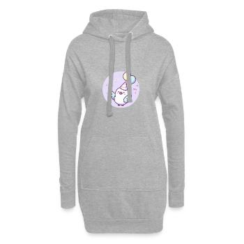 Colombe oiseau anniversaire bébé - Sweat-shirt à capuche long Femme - gris chiné - Devant