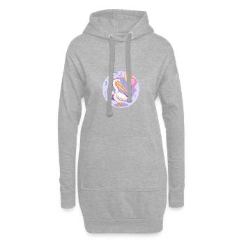 Pélican oiseau anniversaire bébé - Sweat-shirt à capuche long Femme - gris chiné - Devant